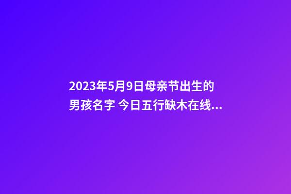 2023年5月9日母亲节出生的男孩名字 今日五行缺木在线取名